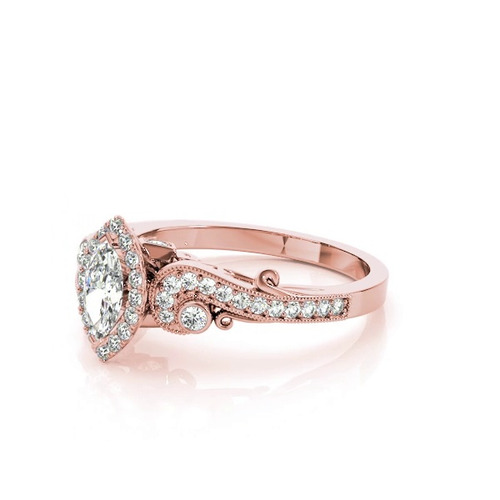 360 degree view of Azariah Halo Engagement Ring
