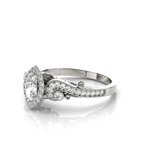 360 degree view of Azariah Halo Engagement Ring