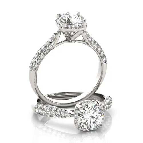 360 degree view of Marleigh Halo Engagement Ring