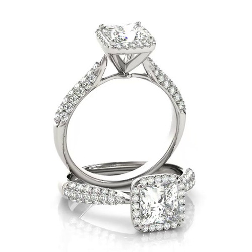 360 degree view of Bessie Halo Engagement Ring