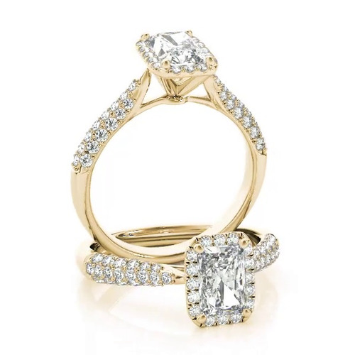 360 degree view of Constance Halo Engagement Ring
