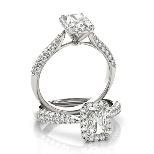 360 degree view of Constance Halo Engagement Ring