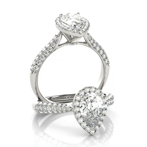 360 degree view of June Halo Engagement Ring
