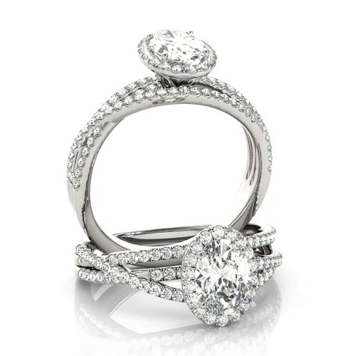 360 degree view of Gwyneth Halo Engagement Ring