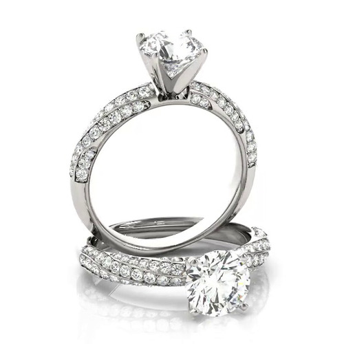 360 degree view of Malina Pavé Diamond Twist Engagement Ring