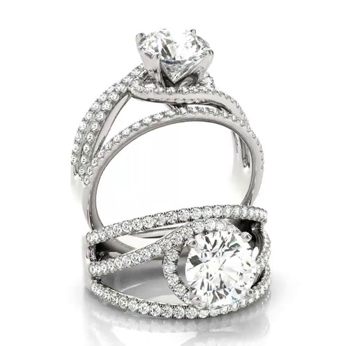 360 degree view of Audrina Halo Engagement Ring