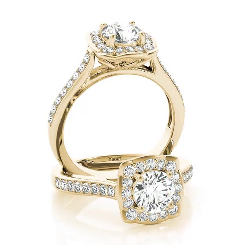 360 degree view of Lessie Halo Engagement Ring