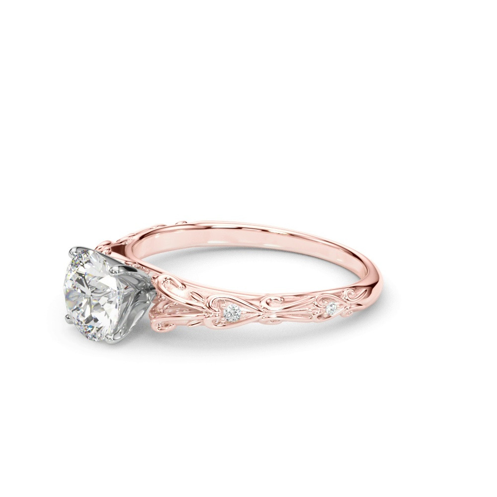 360 degree view of Tegan Vintage Inspired Lab Engagement Ring