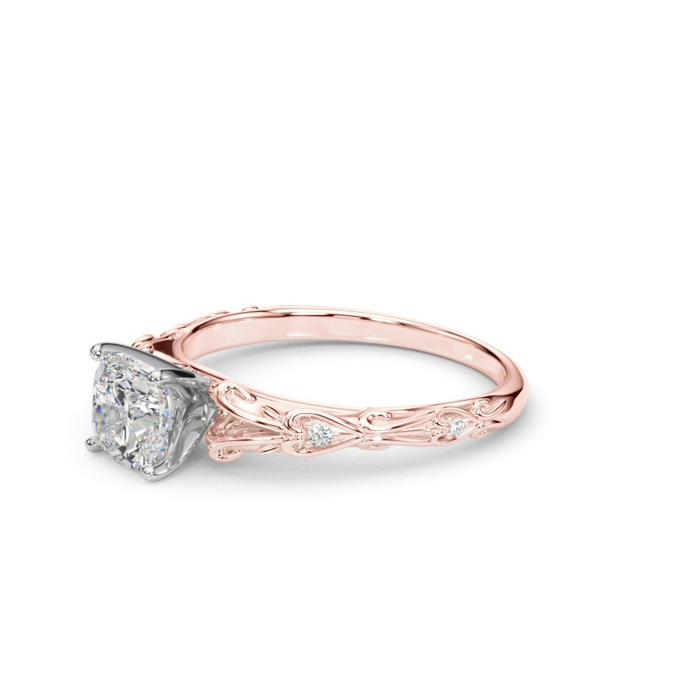 360 degree view of Tegan Vintage Inspired Lab Engagement Ring