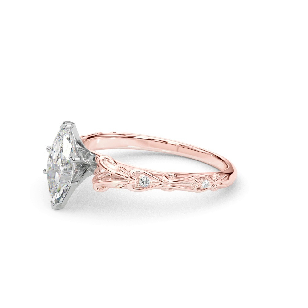 360 degree view of Tegan Vintage Inspired Lab Engagement Ring