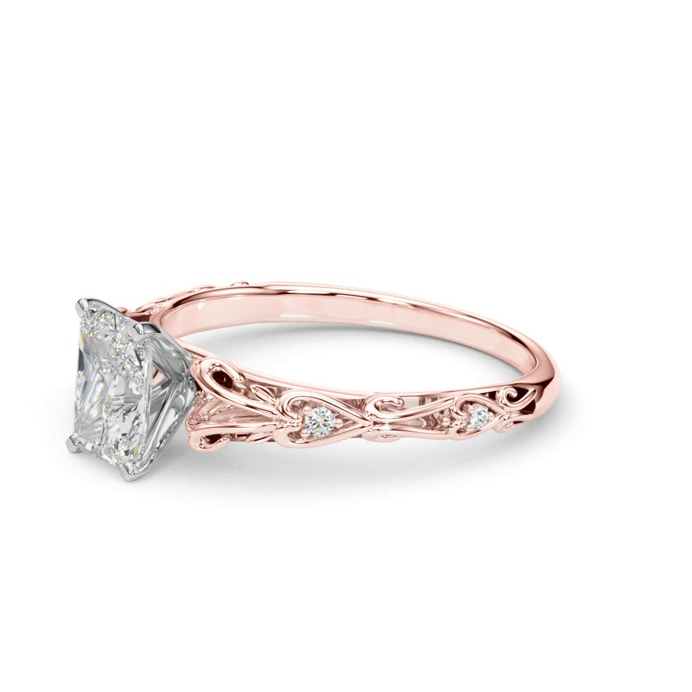 360 degree view of Tegan Vintage Inspired Lab Engagement Ring