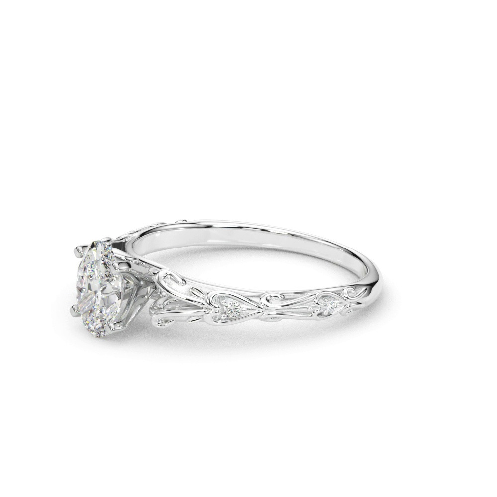 360 degree view of Tegan Vintage Inspired Lab Engagement Ring