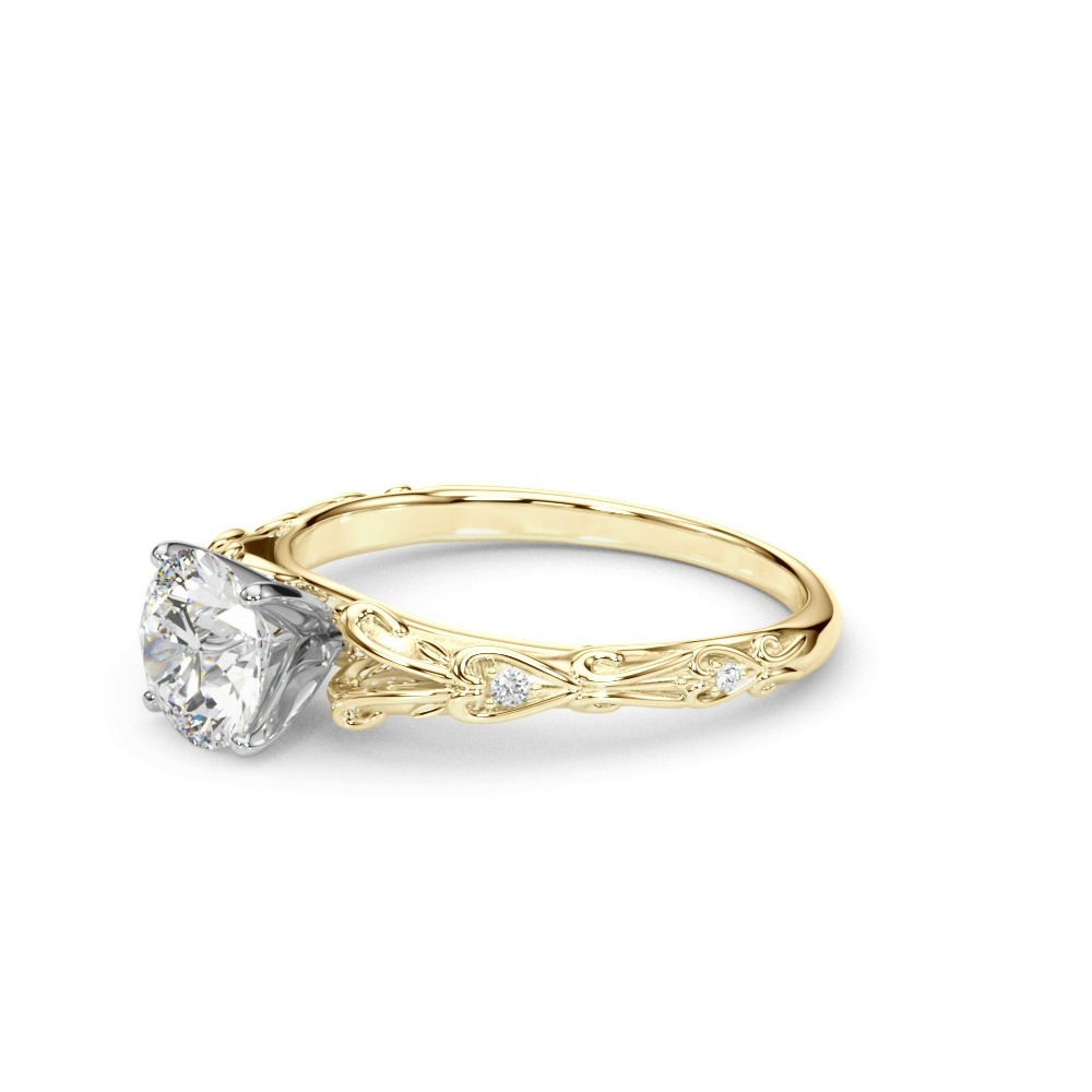 360 degree view of Tegan Vintage Inspired Lab Engagement Ring