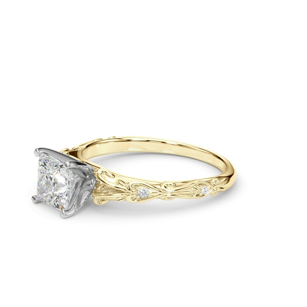 360 degree view of Tegan Vintage Inspired Lab Engagement Ring