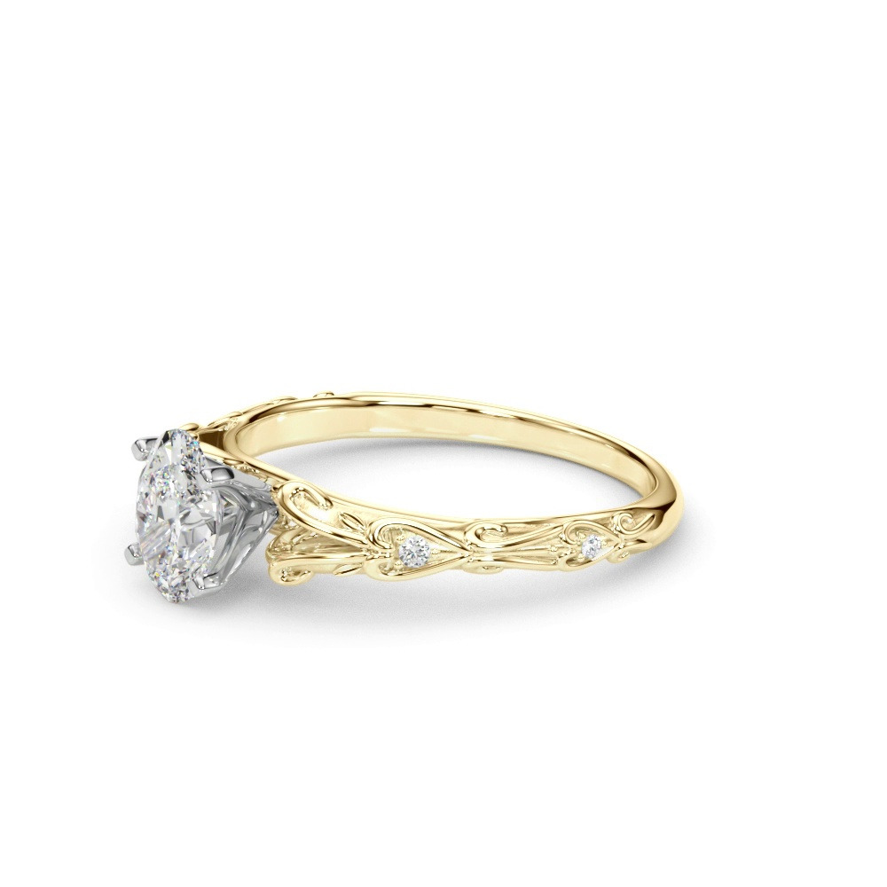 360 degree view of Tegan Vintage Inspired Lab Engagement Ring