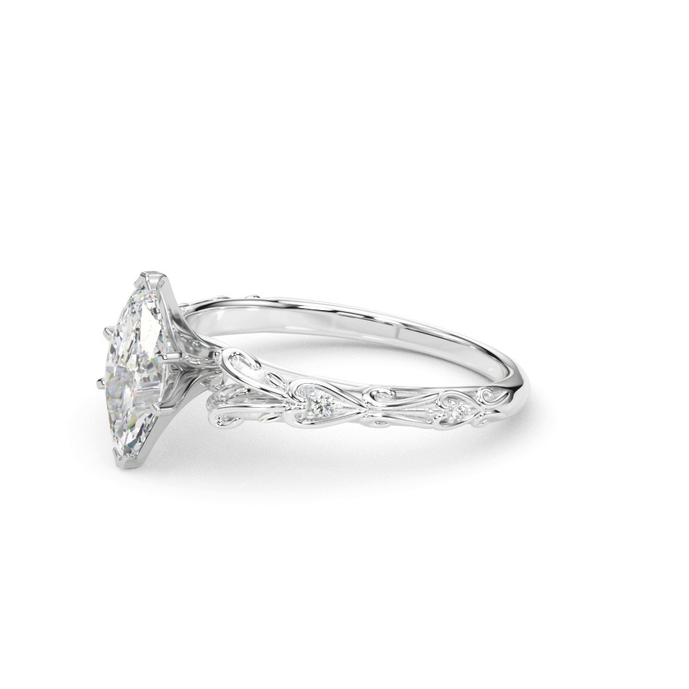 360 degree view of Tegan Vintage Inspired Lab Engagement Ring