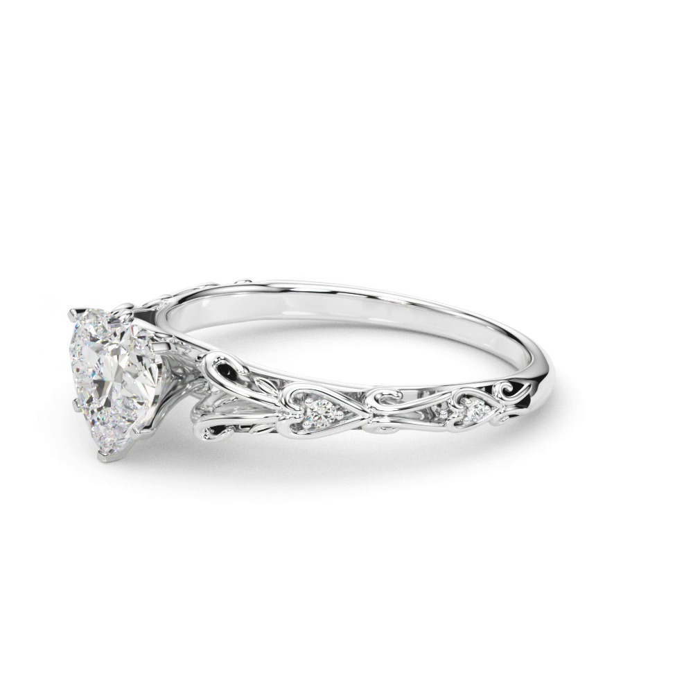 360 degree view of Tegan Vintage Inspired Lab Engagement Ring