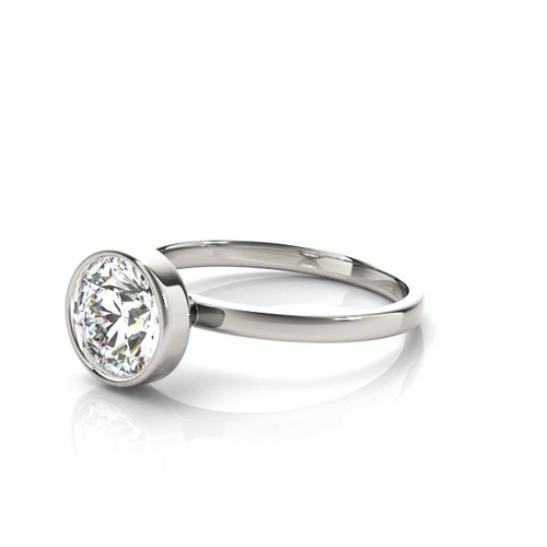 360 degree view of Tess Bezel Set Solitaire Engagement Ring