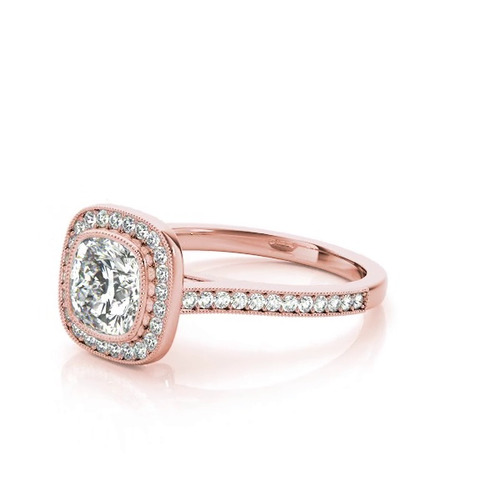 360 degree view of Kaelie Halo Engagement Ring