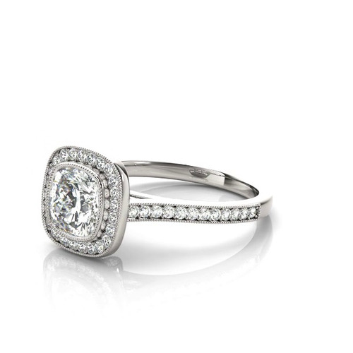 360 degree view of Kaelie Halo Engagement Ring