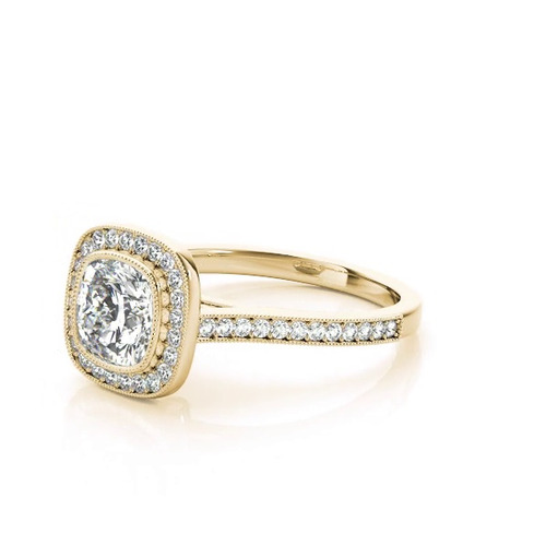 360 degree view of Kaelie Halo Engagement Ring