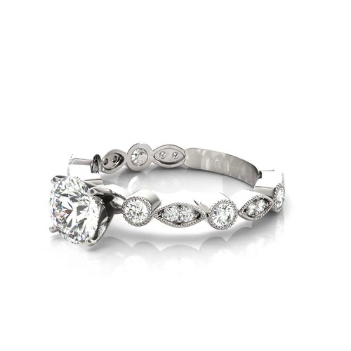 360 degree view of Farida Vintage Inspired Engagement Ring