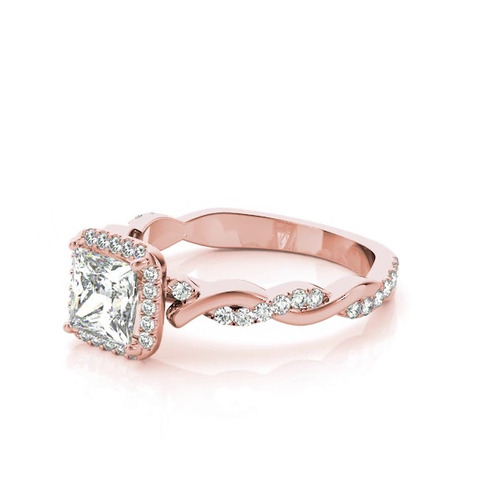 360 degree view of Aspen Halo Engagement Ring