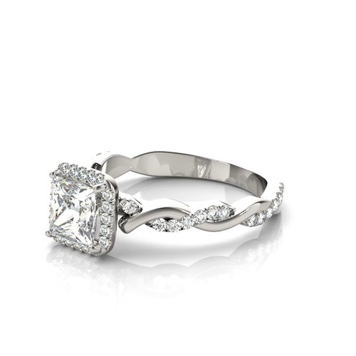 360 degree view of Aspen Halo Engagement Ring
