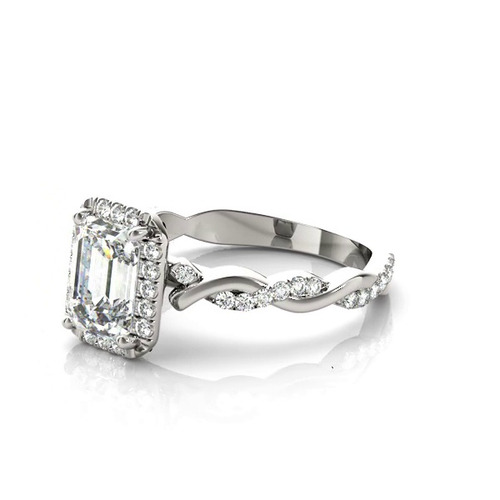360 degree view of Nola Halo Engagement Ring
