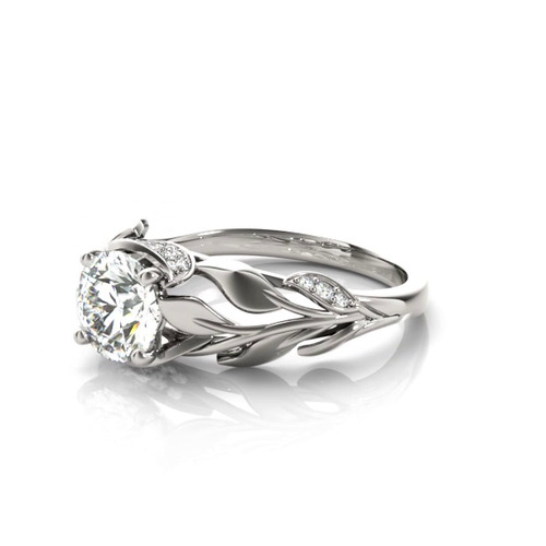 360 degree view of Samara Nature Inspired Engagement Ring With Diamond Accents