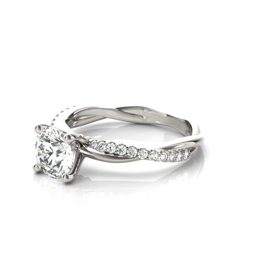 360 degree view of Brooklyn 4 Prong Diamond Twist Engagement Ring