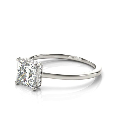 360 degree view of Ellie Hidden Halo Engagement Ring
