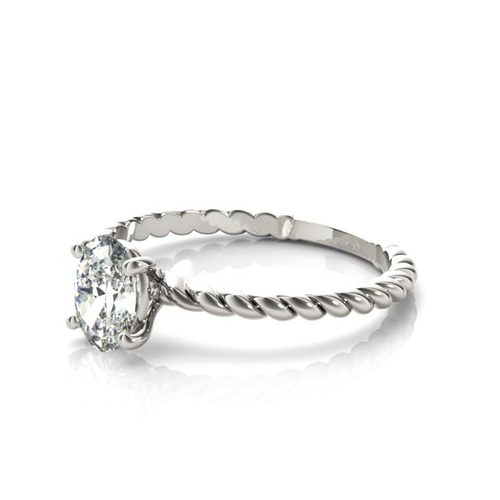 360 degree view of Leah 4 Prong Twist Engagement Ring