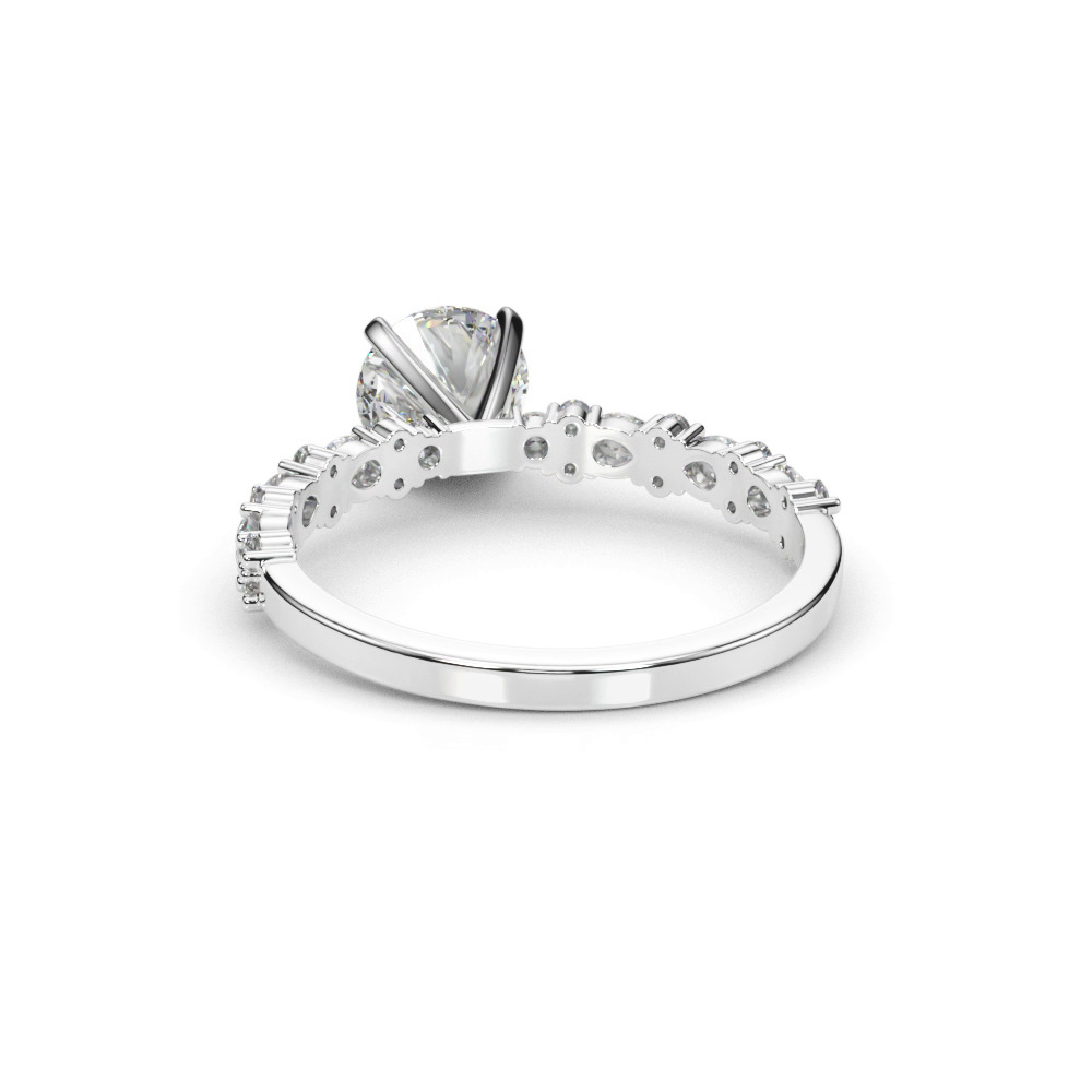 360 degree view of Dana Round And Pear Shape Diamond Engagement Ring