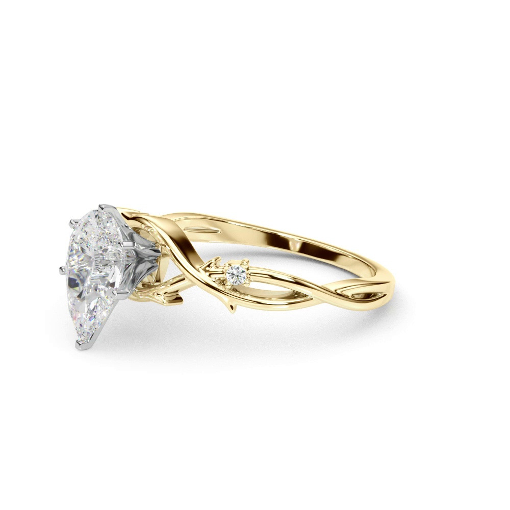360 degree view of Vine Nature Inspired Engagement Ring