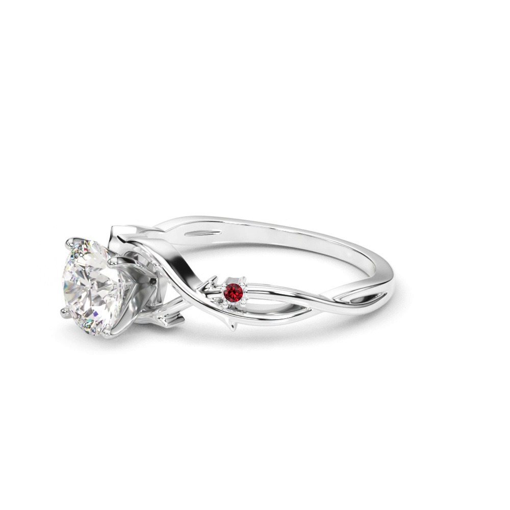 360 degree view of Vine Nature Inspired Ruby Engagement Ring