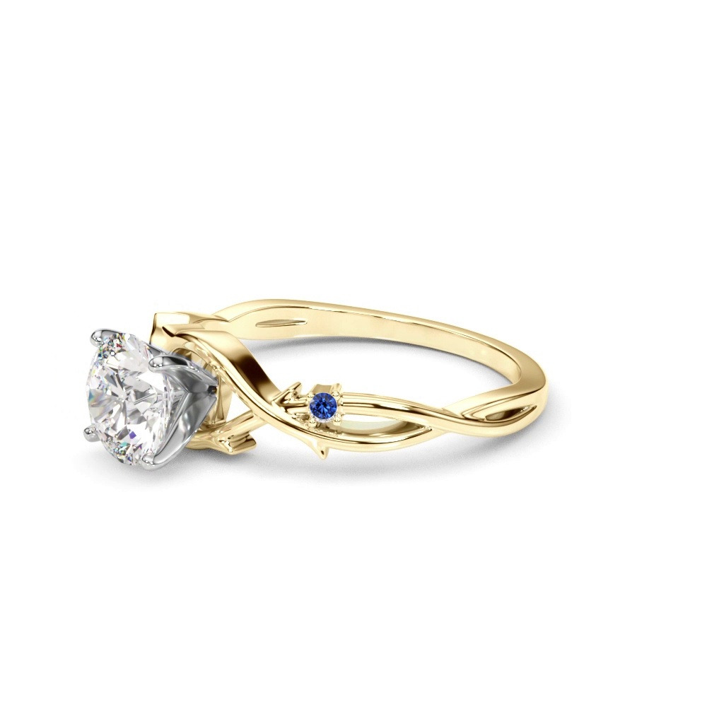 360 degree view of Vine Nature Inspired Sapphire Engagement Ring
