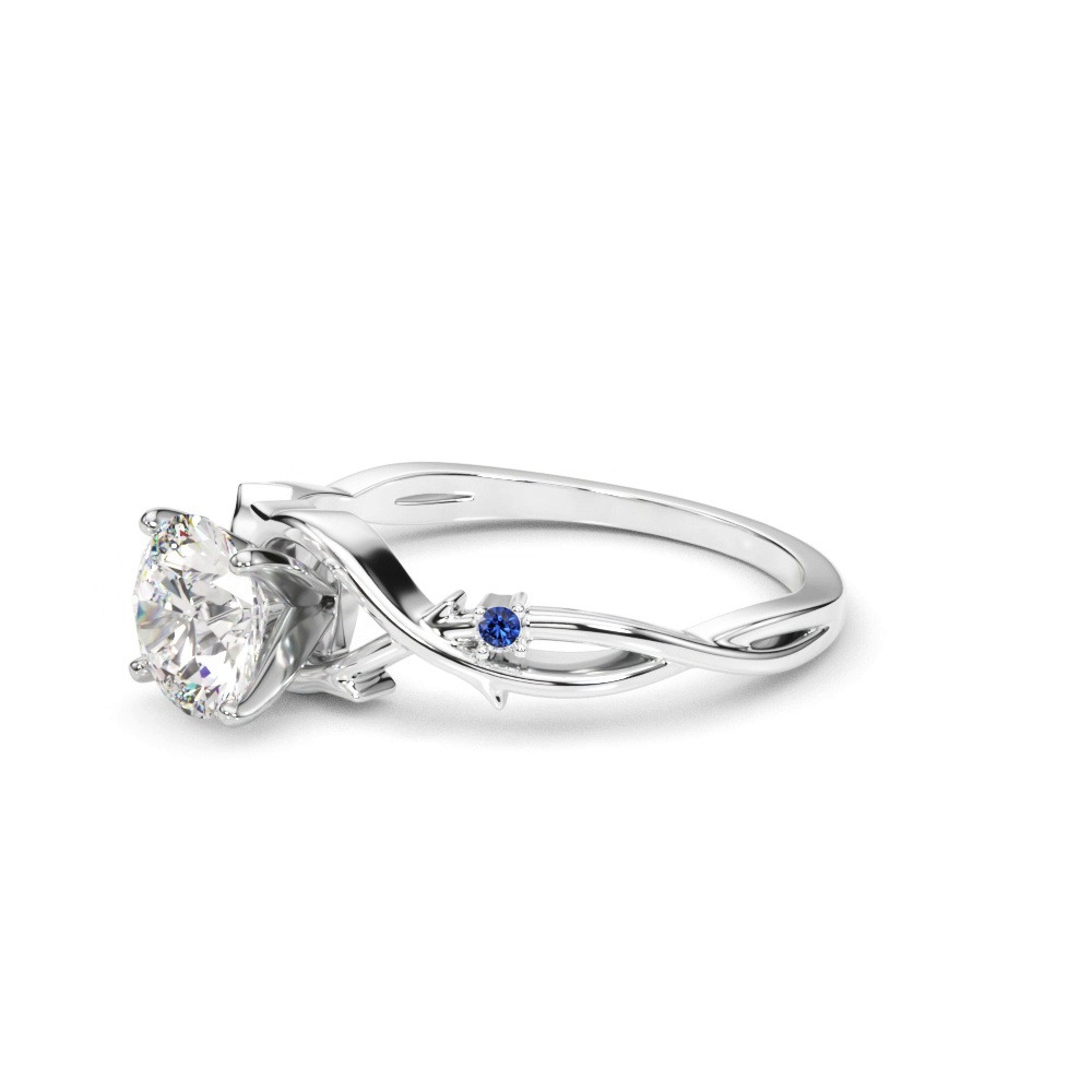 360 degree view of Vine Nature Inspired Sapphire Engagement Ring