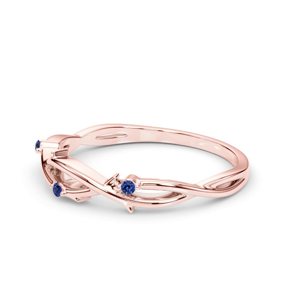 360 degree view of Vine Sapphire Band