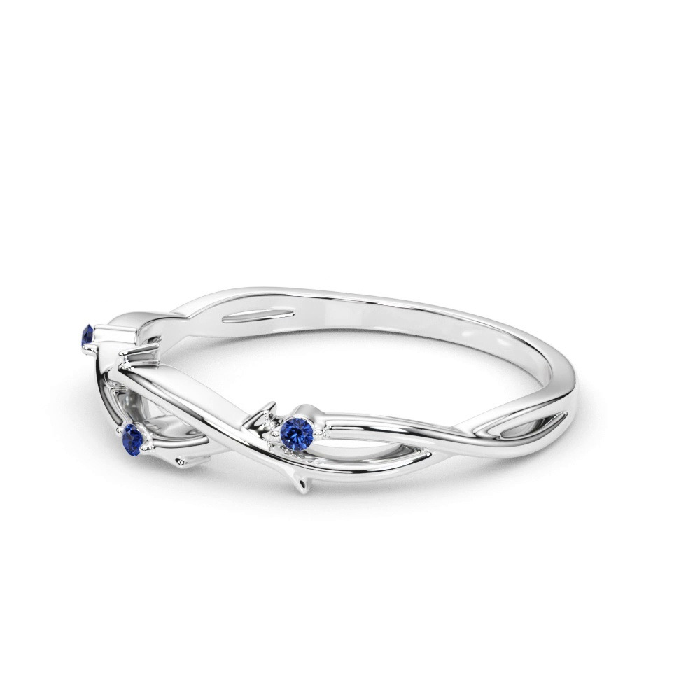 360 degree view of Vine Sapphire Band
