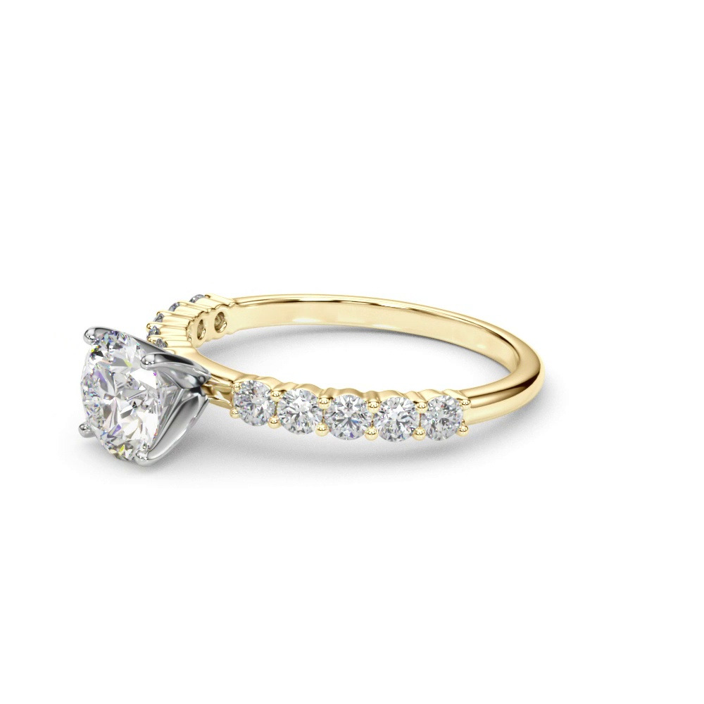 360 degree view of Heires Shared Prong Diamond Engagement Ring