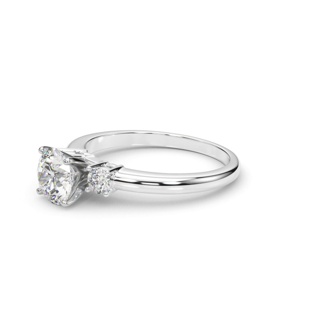 360 degree view of Aila Three Stone Diamond Engagement Ring