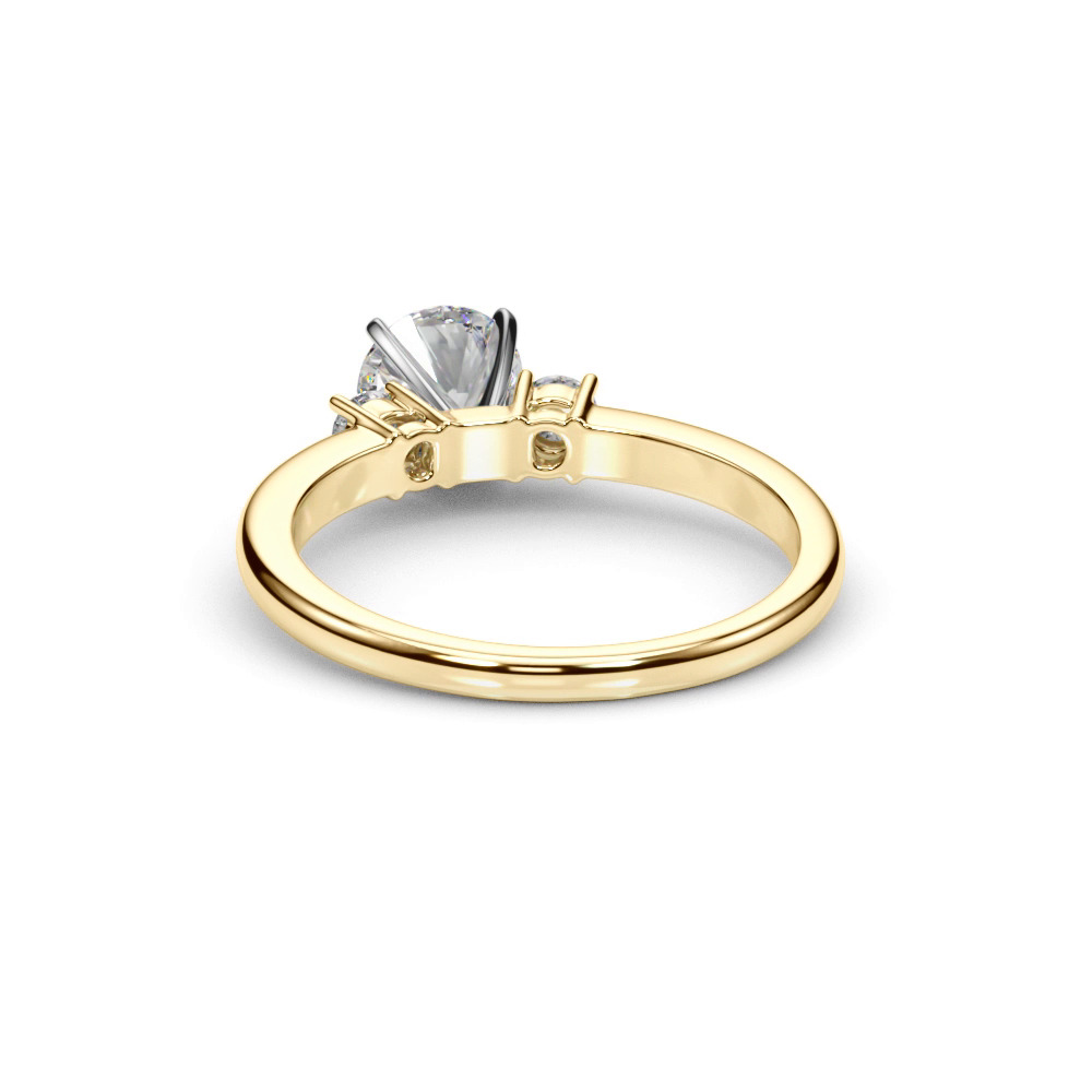 360 degree view of Aila Three Stone Diamond Engagement Ring