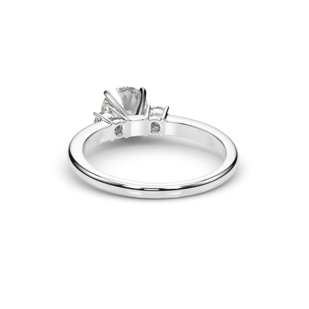 360 degree view of Aila Three Stone Diamond Engagement Ring
