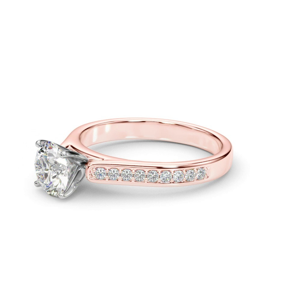 360 degree view of Caldera Shared Prong Diamond Engagement Ring
