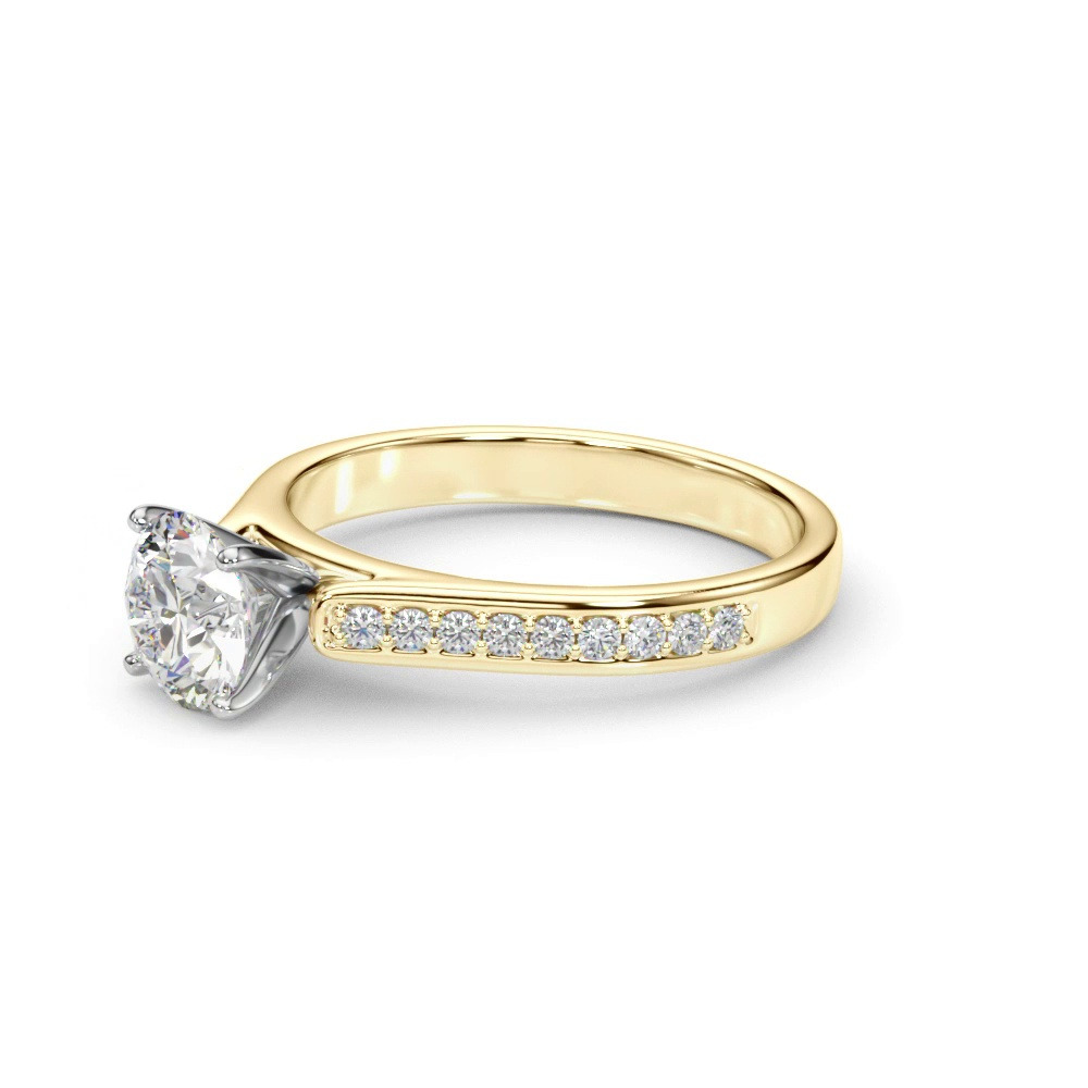 360 degree view of Caldera Shared Prong Diamond Engagement Ring