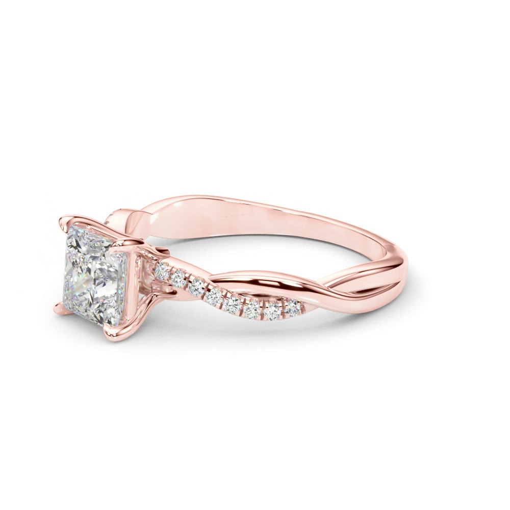 360 degree view of Elowin Pave Diamond Braid Engagement Ring