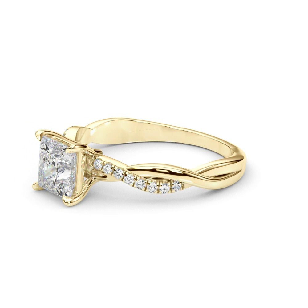 360 degree view of Elowin Pave Diamond Braid Engagement Ring