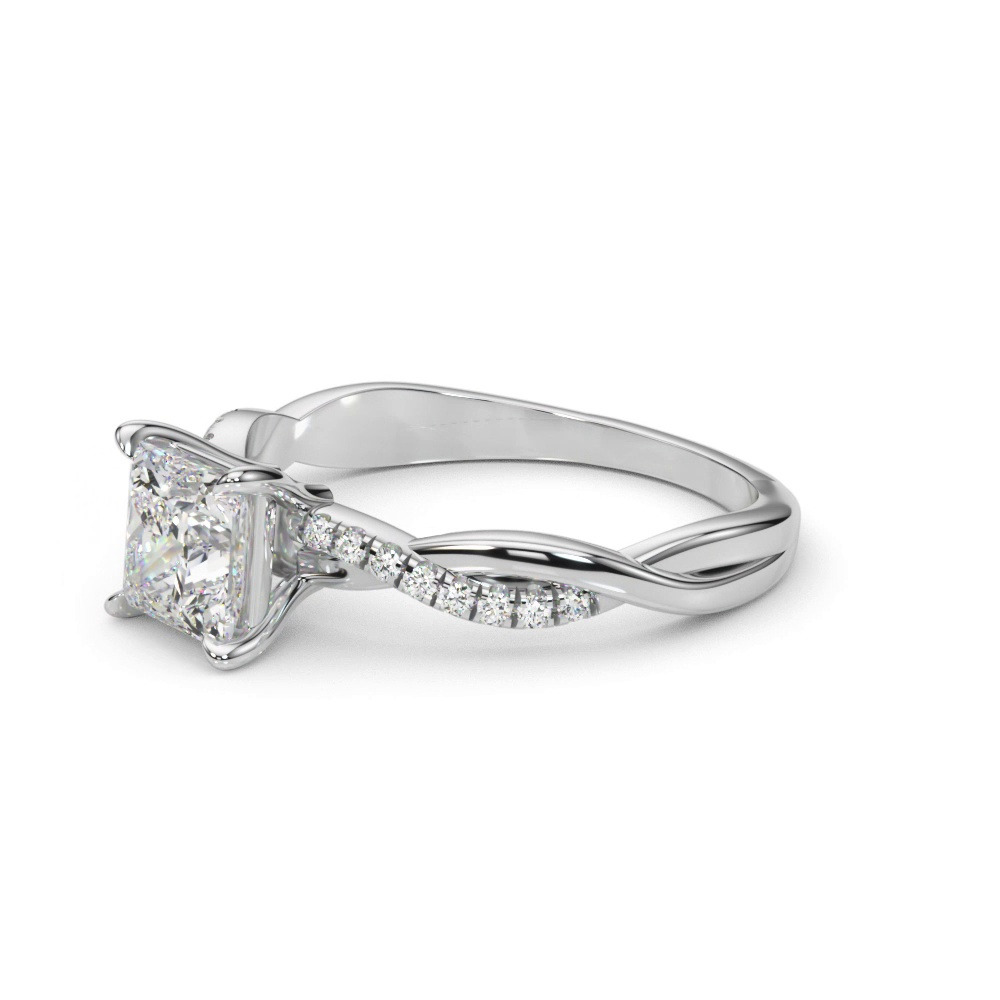 360 degree view of Elowin Pave Diamond Braid Engagement Ring