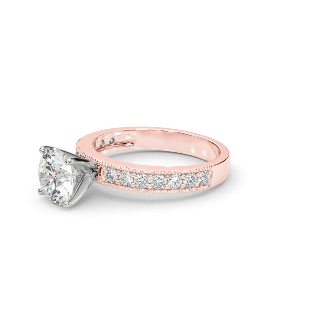 360 degree view of Liv Vintage Style Channel Diamond Engagement Ring